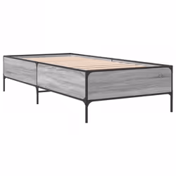vidaXL Bed Frame Home Bed Base Mattress Foundation Engineered Wood and Metal - grey sonoma, 90 x 200 cm/ 44 cm - Additional view 5