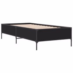 vidaXL Bed Frame Home Bed Base Mattress Foundation Engineered Wood and Metal - black, 90 x 190 cm