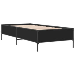 vidaXL Bed Frame Home Bed Base Mattress Foundation Engineered Wood and Metal - black, 90 x 190 cm