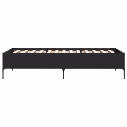 vidaXL Bed Frame Home Bed Base Mattress Foundation Engineered Wood and Metal - black, 90 x 190 cm - Additional view 4