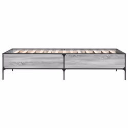 vidaXL Bed Frame Home Bed Base Mattress Foundation Engineered Wood and Metal - grey sonoma, 90 x 190 cm - Additional view 4