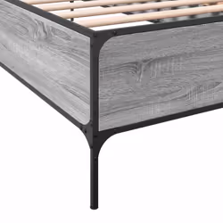vidaXL Bed Frame Home Bed Base Mattress Foundation Engineered Wood and Metal - grey sonoma, 90 x 190 cm - Additional view 6