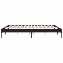 vidaXL Bed Frame Home Bed Base Mattress Foundation Engineered Wood and Metal - black, 200 x 200 cm/ 30 cm - Additional view 4