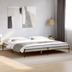 vidaXL Bed Frame Home Bed Base Mattress Foundation Engineered Wood and Metal - sonoma oak, 200 x 200 cm/ 30 cm - Additional view 2