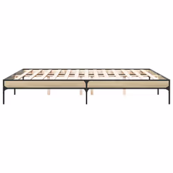 vidaXL Bed Frame Home Bed Base Mattress Foundation Engineered Wood and Metal - sonoma oak, 200 x 200 cm/ 30 cm - Additional view 4