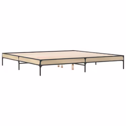 vidaXL Bed Frame Home Bed Base Mattress Foundation Engineered Wood and Metal - sonoma oak, 200 x 200 cm/ 30 cm - Additional view 5