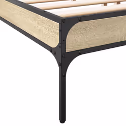 vidaXL Bed Frame Home Bed Base Mattress Foundation Engineered Wood and Metal - sonoma oak, 200 x 200 cm/ 30 cm - Additional view 6