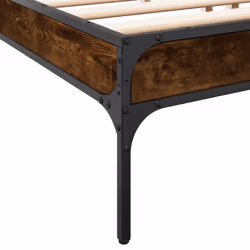 vidaXL Bed Frame Home Bed Base Mattress Foundation Engineered Wood and Metal - smoked oak, 200 x 200 cm - Additional view 6