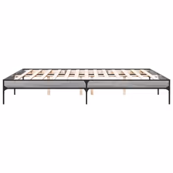 vidaXL Bed Frame Home Bed Base Mattress Foundation Engineered Wood and Metal - grey sonoma, 200 x 200 cm/ 30 cm - Additional view 4