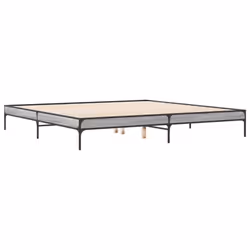 vidaXL Bed Frame Home Bed Base Mattress Foundation Engineered Wood and Metal - grey sonoma, 200 x 200 cm/ 30 cm - Additional view 5