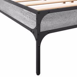 vidaXL Bed Frame Home Bed Base Mattress Foundation Engineered Wood and Metal - grey sonoma, 200 x 200 cm/ 30 cm - Additional view 6