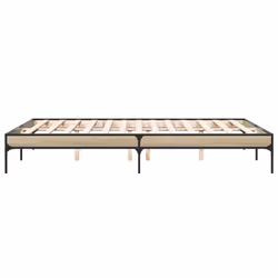 vidaXL Bed Frame Home Bed Base Mattress Foundation Engineered Wood and Metal - sonoma oak, 160 x 200 cm - Additional view 4