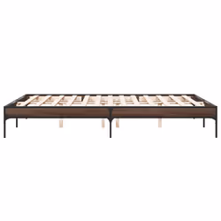 vidaXL Bed Frame Home Bed Base Mattress Foundation Engineered Wood and Metal - brown oak, 160 x 200 cm - Additional view 4