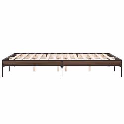 vidaXL Bed Frame Home Bed Base Mattress Foundation Engineered Wood and Metal - brown oak, 150 x 200 cm/ 30 cm - Additional view 4