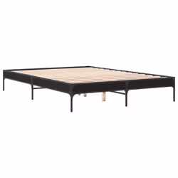 vidaXL Bed Frame Home Bed Base Mattress Foundation Engineered Wood and Metal - 140 x 200 cm/ 30 cm - Additional view 2