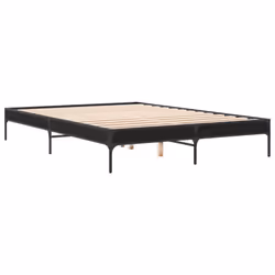 vidaXL Bed Frame Home Bed Base Mattress Foundation Engineered Wood and Metal - 140 x 200 cm/ 30 cm - Additional view 5