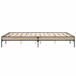 vidaXL Bed Frame Home Bed Base Mattress Foundation Engineered Wood and Metal - sonoma oak, 140 x 200 cm - Additional view 4