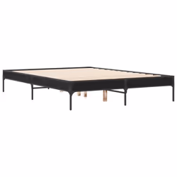 vidaXL Bed Frame Home Bed Base Mattress Foundation Engineered Wood and Metal - black, 120 x 200 cm/ 30 cm - Additional view 5