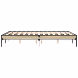 vidaXL Bed Frame Home Bed Base Mattress Foundation Engineered Wood and Metal - sonoma oak, 120 x 200 cm - Additional view 4