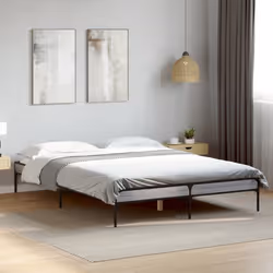vidaXL Bed Frame Home Bed Base Mattress Foundation Engineered Wood and Metal - grey sonoma, 120 x 200 cm/ 30 cm - Additional view 2