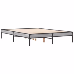 vidaXL Bed Frame Home Bed Base Mattress Foundation Engineered Wood and Metal - grey sonoma, 120 x 200 cm/ 30 cm - Additional view 5