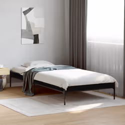 vidaXL Bed Frame Home Bed Base Mattress Foundation Engineered Wood and Metal - black, 100 x 200 cm - Additional view 2