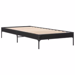 vidaXL Bed Frame Home Bed Base Mattress Foundation Engineered Wood and Metal - black, 100 x 200 cm - Additional view 5