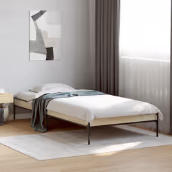 vidaXL Bed Frame Home Bed Base Mattress Foundation Engineered Wood and Metal - sonoma oak, 100 x 200 cm - Additional view 2