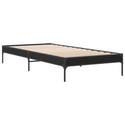vidaXL Bed Frame Home Bed Base Mattress Foundation Engineered Wood and Metal - black, 90 x 200 cm