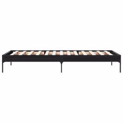 vidaXL Bed Frame Home Bed Base Mattress Foundation Engineered Wood and Metal - black, 90 x 200 cm - Additional view 4