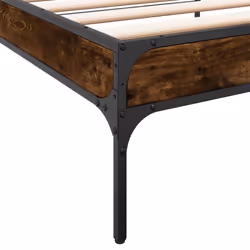 vidaXL Bed Frame Home Bed Base Mattress Foundation Engineered Wood and Metal - smoked oak, 90 x 200 cm - Additional view 6