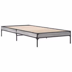 vidaXL Bed Frame Home Bed Base Mattress Foundation Engineered Wood and Metal - grey sonoma, 90 x 200 cm - Additional view 5
