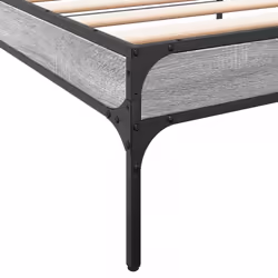 vidaXL Bed Frame Home Bed Base Mattress Foundation Engineered Wood and Metal - grey sonoma, 90 x 200 cm - Additional view 6