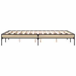 vidaXL Bed Frame Home Bed Base Mattress Foundation Engineered Wood and Metal - sonoma oak, 140 x 190 cm/ 30 cm - Additional view 4