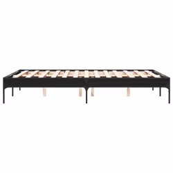 vidaXL Bed Frame Home Bed Base Mattress Foundation Engineered Wood and Metal - black, 135 x 190 cm/ 30 cm - Additional view 4