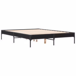 vidaXL Bed Frame Home Bed Base Mattress Foundation Engineered Wood and Metal - black, 135 x 190 cm/ 30 cm - Additional view 5