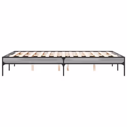 vidaXL Bed Frame Home Bed Base Mattress Foundation Engineered Wood and Metal - grey sonoma, 135 x 190 cm - Additional view 4