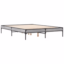vidaXL Bed Frame Home Bed Base Mattress Foundation Engineered Wood and Metal - grey sonoma, 135 x 190 cm - Additional view 5