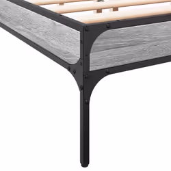 vidaXL Bed Frame Home Bed Base Mattress Foundation Engineered Wood and Metal - grey sonoma, 135 x 190 cm - Additional view 6