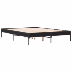 vidaXL Bed Frame Home Bed Base Mattress Foundation Engineered Wood and Metal - black, 120 x 190 cm