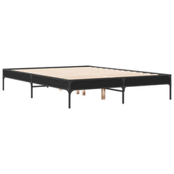 vidaXL Bed Frame Home Bed Base Mattress Foundation Engineered Wood and Metal - black, 120 x 190 cm
