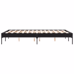 vidaXL Bed Frame Home Bed Base Mattress Foundation Engineered Wood and Metal - black, 120 x 190 cm - Additional view 4
