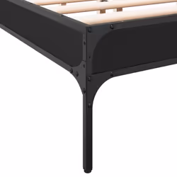 vidaXL Bed Frame Home Bed Base Mattress Foundation Engineered Wood and Metal - black, 120 x 190 cm - Additional view 6