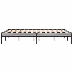 vidaXL Bed Frame Home Bed Base Mattress Foundation Engineered Wood and Metal - grey sonoma, 120 x 190 cm/ 30 cm - Additional view 4