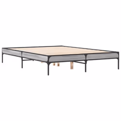 vidaXL Bed Frame Home Bed Base Mattress Foundation Engineered Wood and Metal - grey sonoma, 120 x 190 cm/ 30 cm - Additional view 5