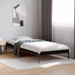 vidaXL Bed Frame Home Bed Base Mattress Foundation Engineered Wood and Metal - black, 90 x 190 cm/ 30 cm - Additional view 2