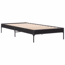 vidaXL Bed Frame Home Bed Base Mattress Foundation Engineered Wood and Metal - black, 90 x 190 cm/ 30 cm - Additional view 5