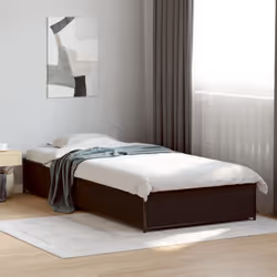 vidaXL Bed Frame Bed Base Sonoma Oak 160x200 cm Engineered Wood and Metal - black, 100 x 200 cm - Additional view 2