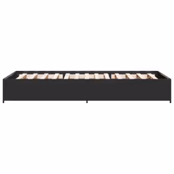 vidaXL Bed Frame Bed Base Sonoma Oak 160x200 cm Engineered Wood and Metal - black, 100 x 200 cm - Additional view 4