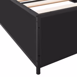 vidaXL Bed Frame Bed Base Sonoma Oak 160x200 cm Engineered Wood and Metal - black, 100 x 200 cm - Additional view 6